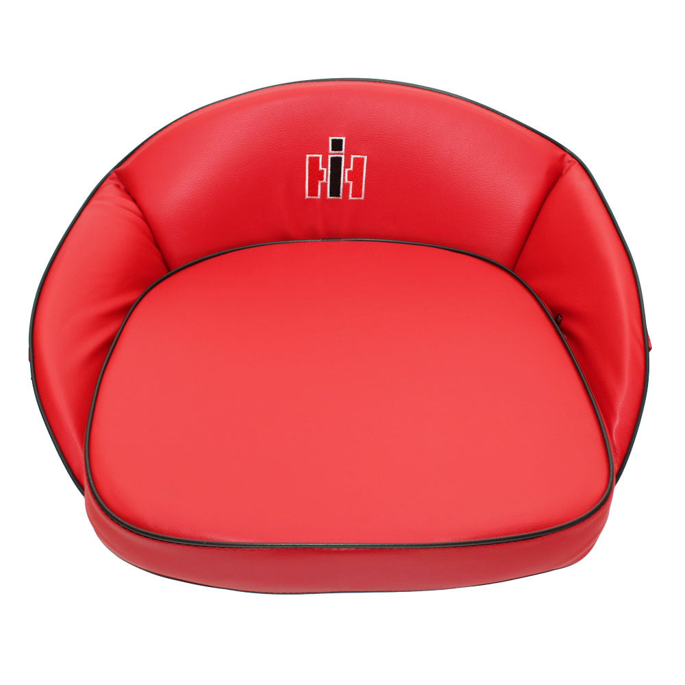 Red Deluxe Seat Cushion with Logo – Fits International Harvester