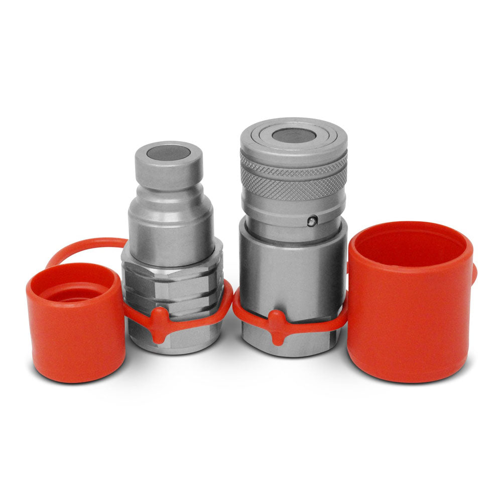 FF12-08N NPT Flat Face Hydraulic Quick Connect Coupler Coupling Set Skid Steer Fits