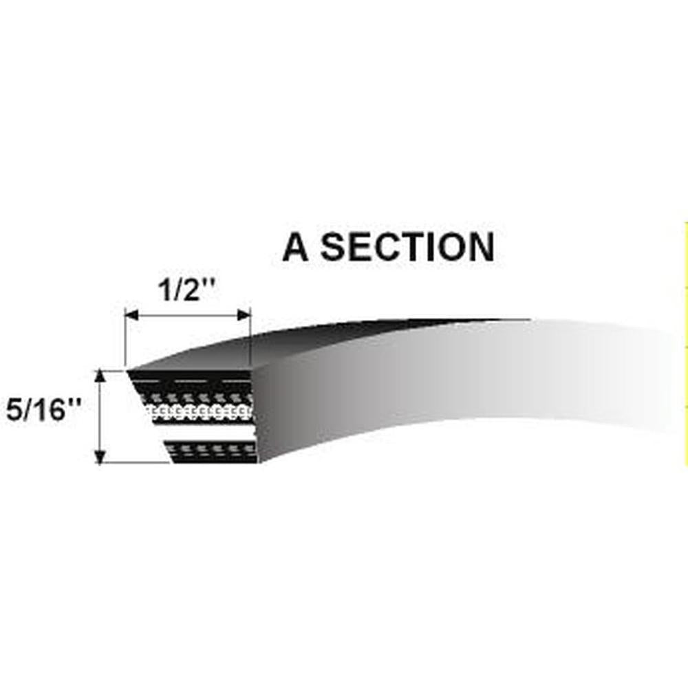 A23 1/2" X 25" V-Belt, Classical Profile Wrapped In Polyester Cord – additional image 2