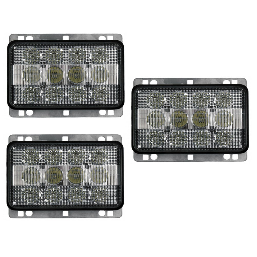 138224A1 Qty 3: Rectangle LED Headlights – Fits International Harvester
