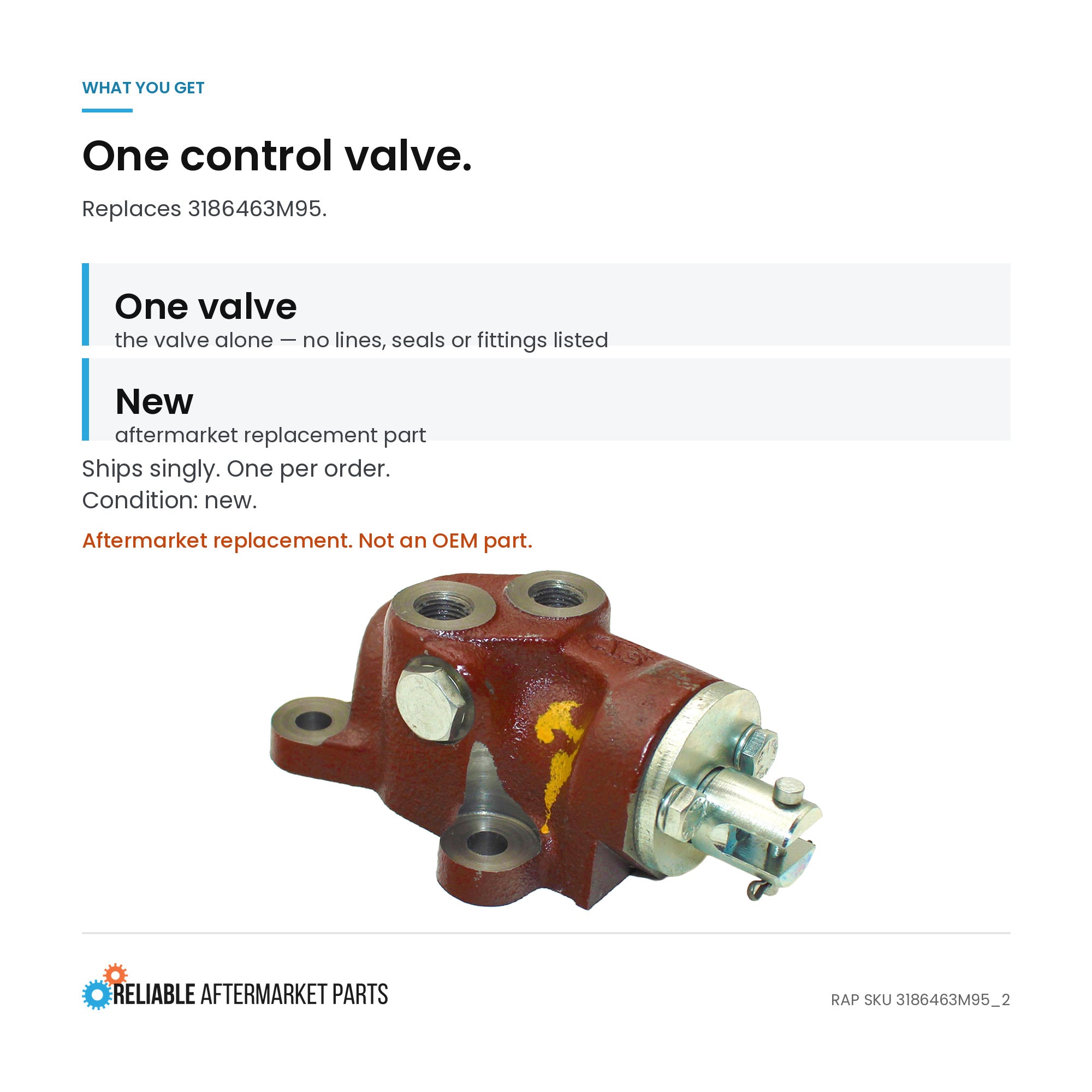 3186463M95 Power Steering Control Valve – Fits Massey Ferguson – additional image 7