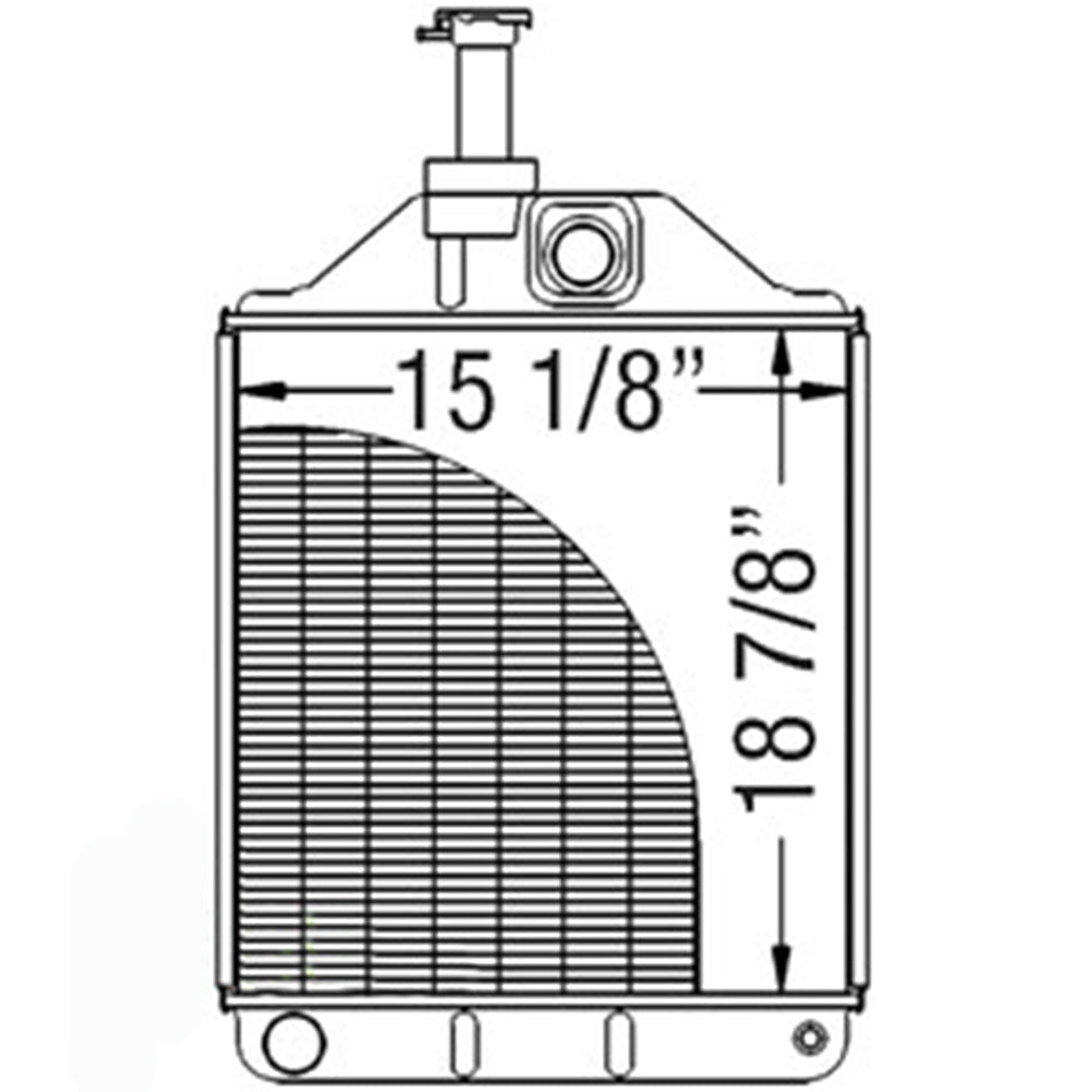 1669650M94 Radiator - 4" Fill Neck – Fits Massey Ferguson – additional image 2