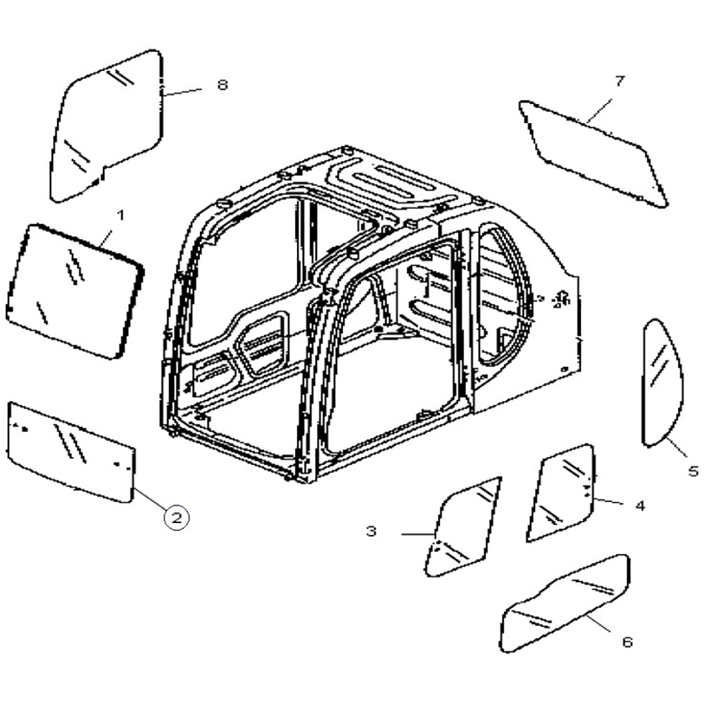 KOMATSU - 20Y-54-36113 EXCAVATOR LOWER FRONT WINDSHIELD CAB GLASS – additional image 3