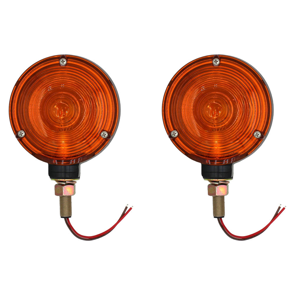 130609 Amber Safety WARNING LIGHT PAIR for Tractor PLASTIC LENS Heavy Duty