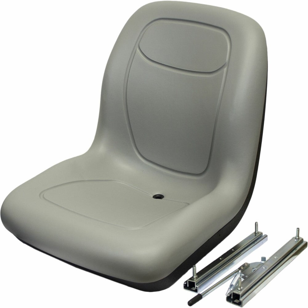 601807 Grey Vinyl Seat with Pair of Slide Rails