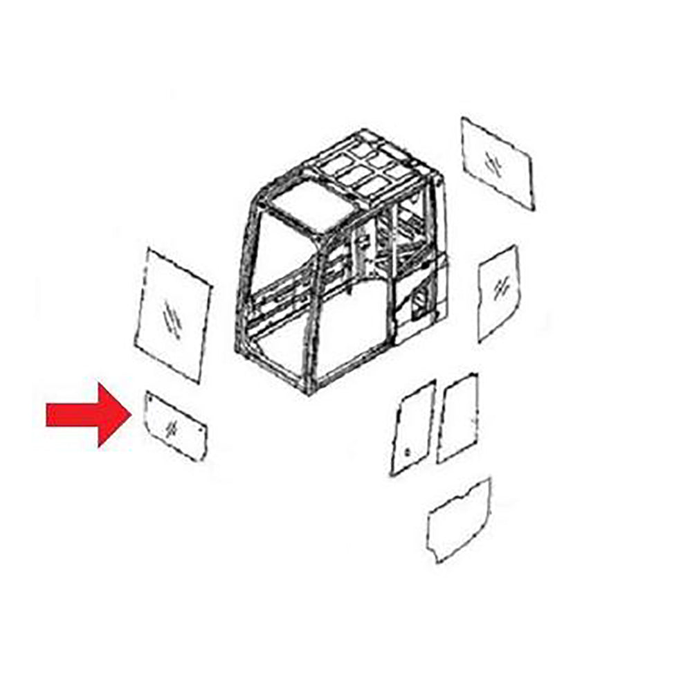 KOMATSU - 20Y-54-36113 EXCAVATOR LOWER FRONT WINDSHIELD CAB GLASS – additional image 2