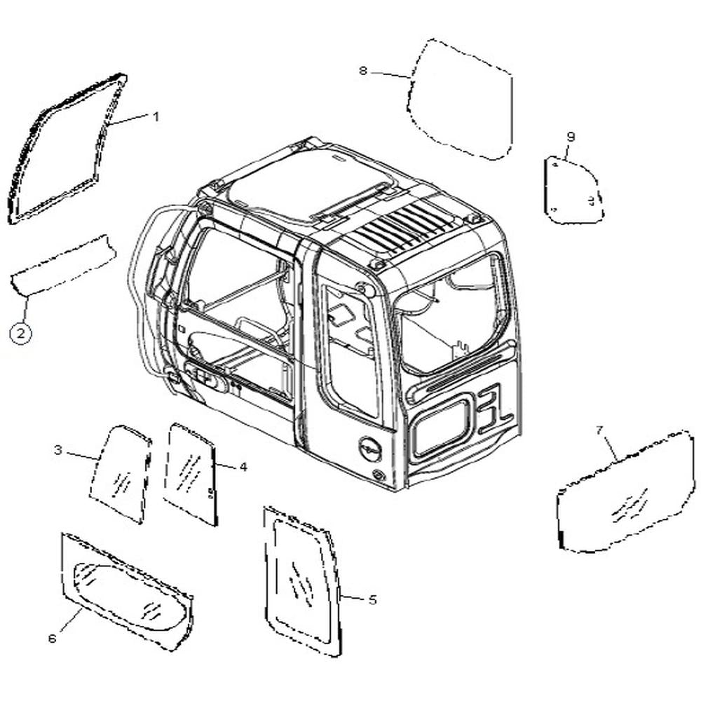 Cab Glass – Fits Hitachi – additional image 2