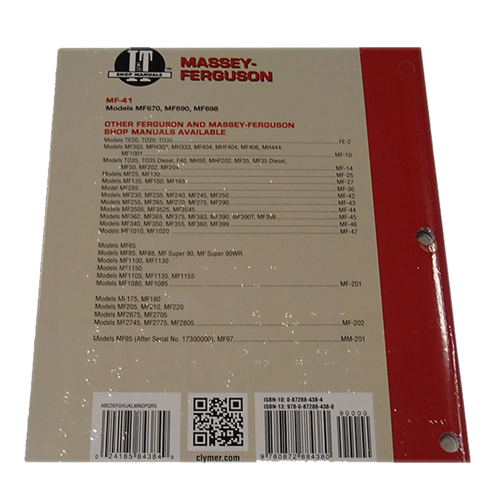 MF-41 Service Manual – Fits Massey Ferguson – additional image 3