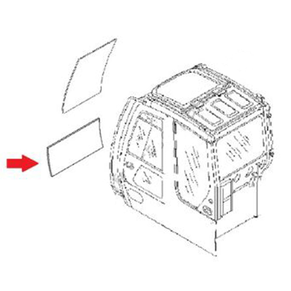 CAH40-0127 Front Lower Excavator Windshield – additional image 2