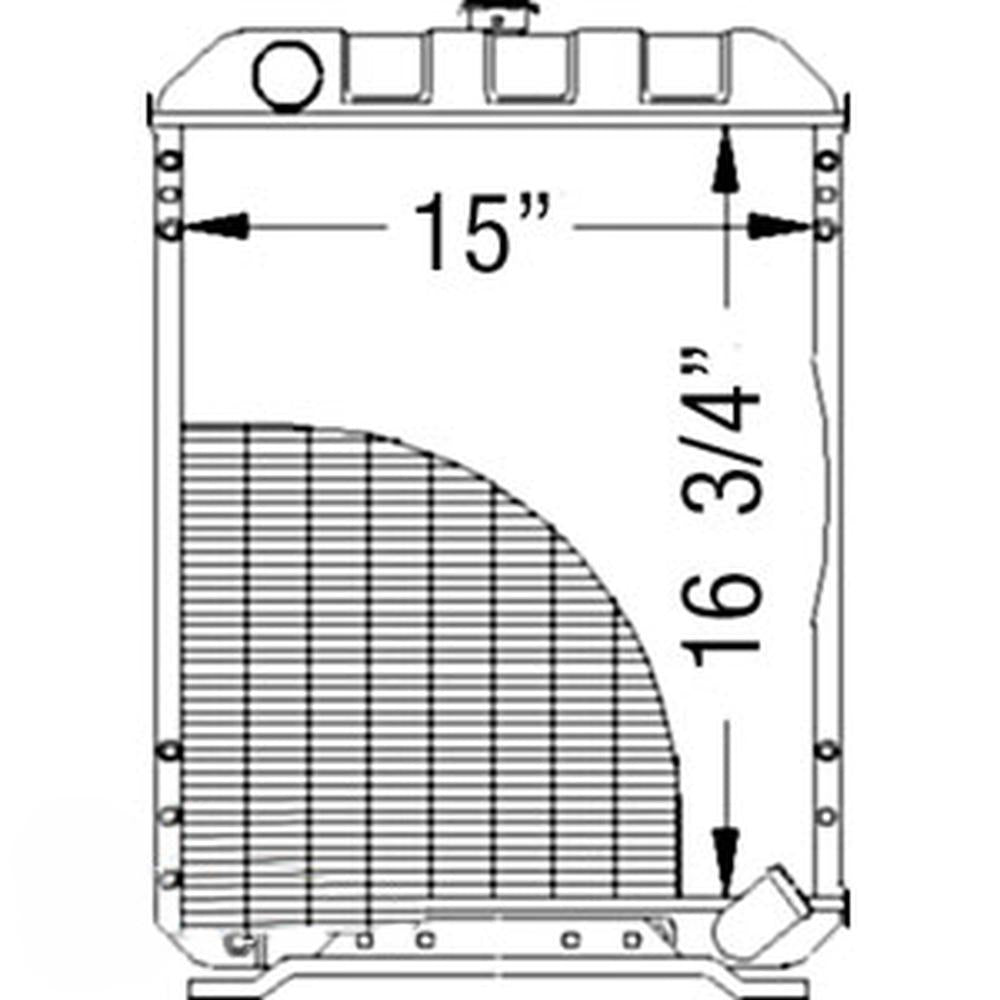 Tractor Radiator - 16 3/4 x 15 x 2 1/2 – Fits John Deere – additional image 2