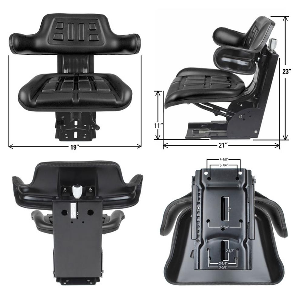 210202 Tractor Seat with Black Backrest and Adjustable Angle Base – additional image 2