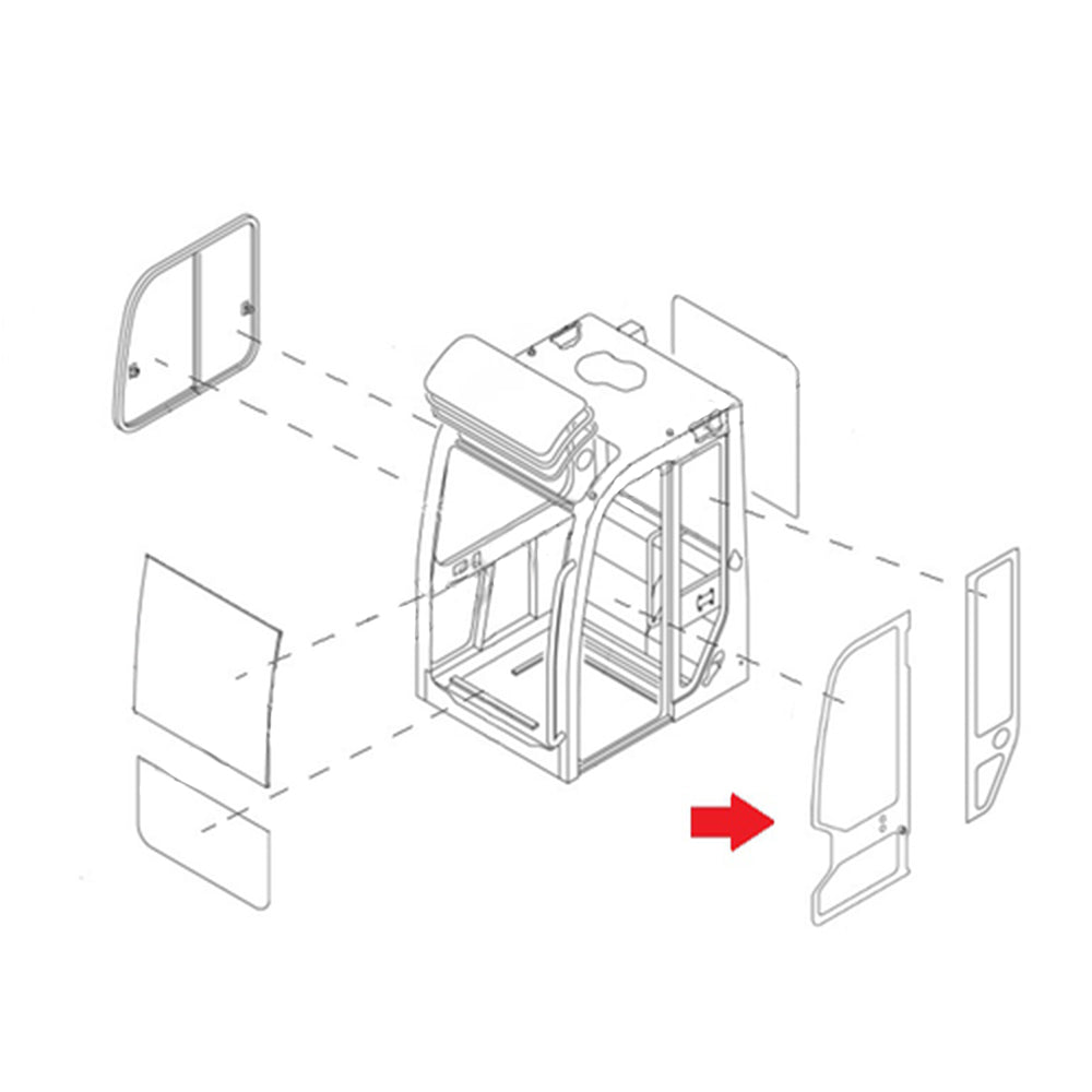 0568639430 Full Door Glass – Fits Takeuchi