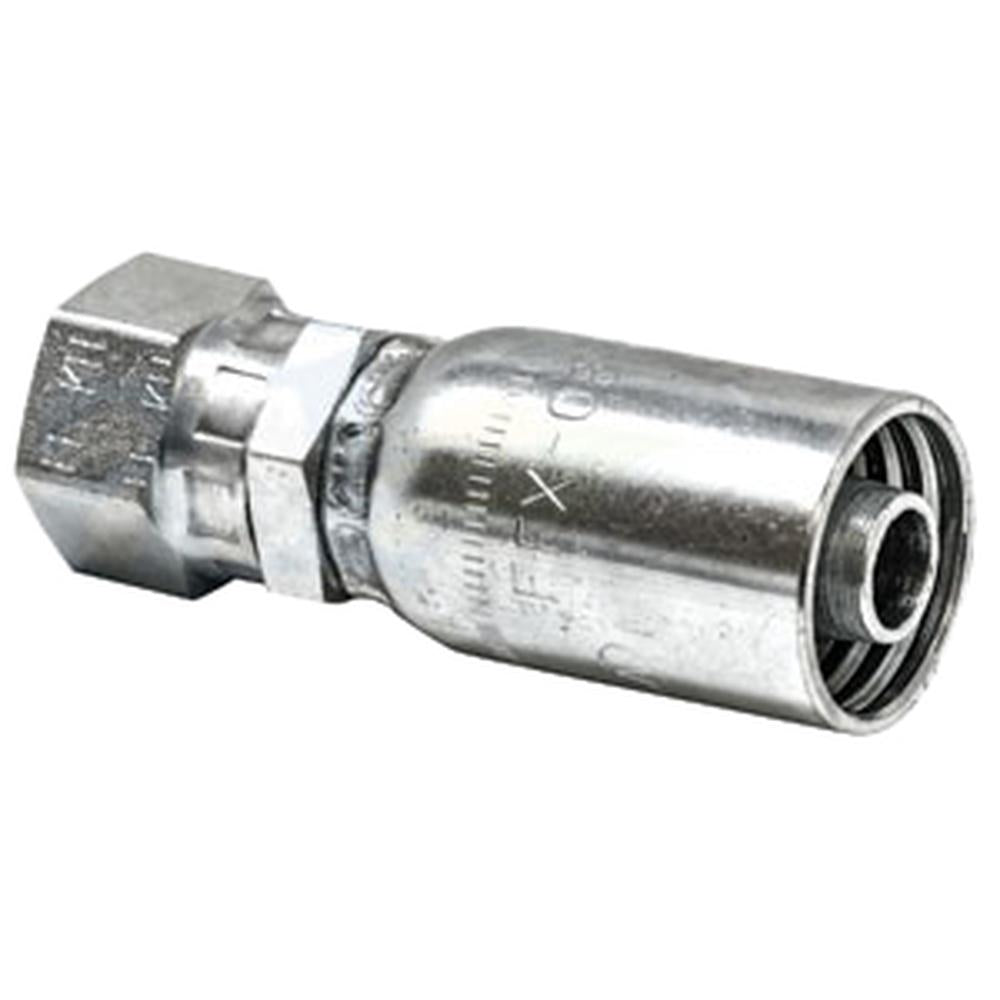 08U-S68 Female Swivel Straight Short Crimp Fitting