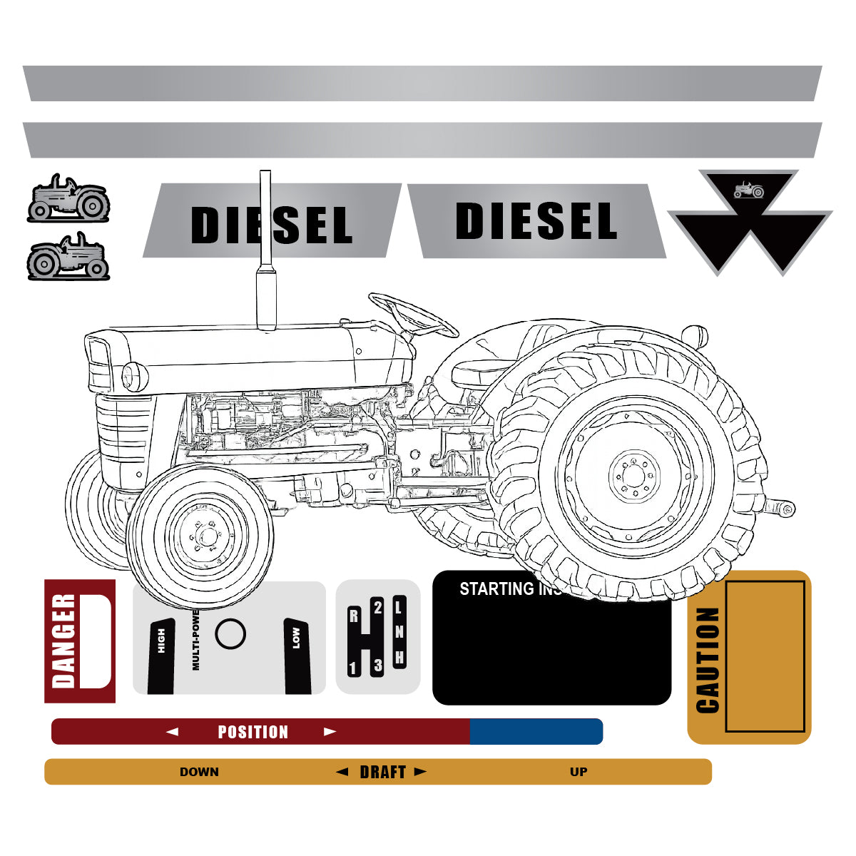 836931M91 Complete Decal Set – Fits Massey Ferguson – additional image 3