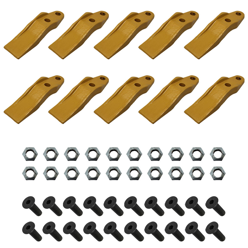 132-4720 Qty 10: Skid Steer Unitooth w/ Hardware – Fits Caterpillar