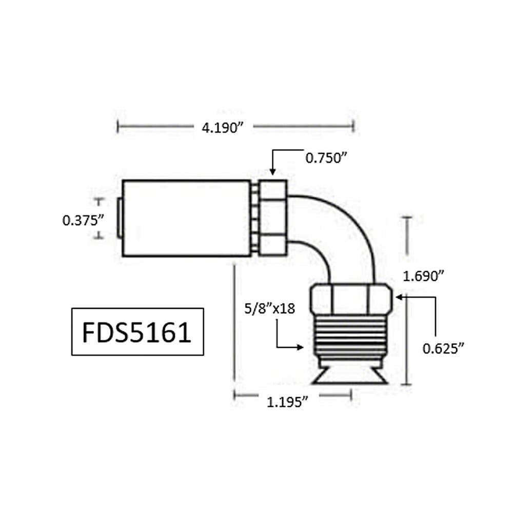06U-B66 Crimp Coupling, Inverted Flare Male – additional image 2