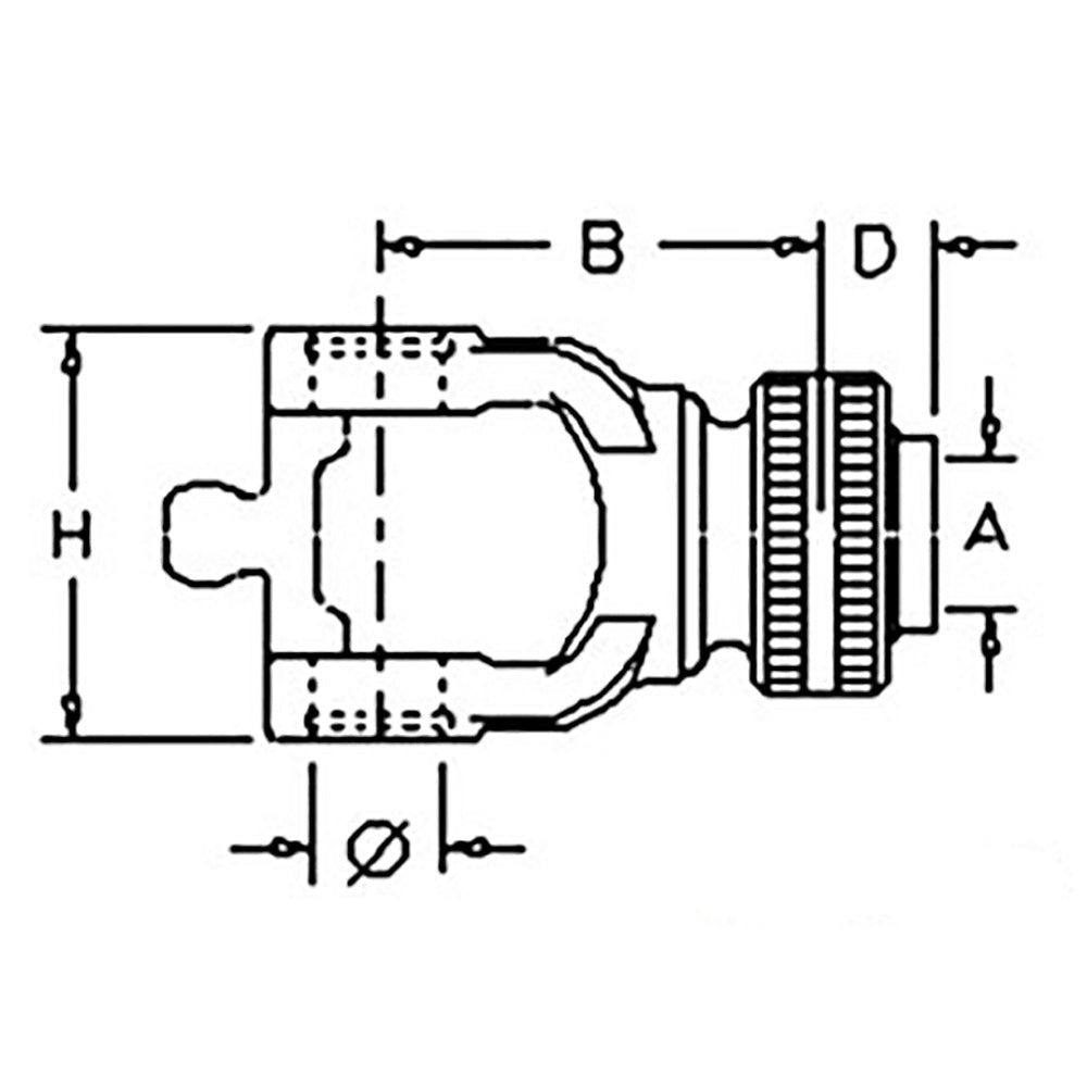 AW33098 CV Splined Tractor Yoke – Fits John Deere