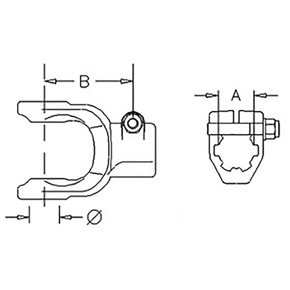 AW28317 Splined Yoke Implement – Fits John Deere