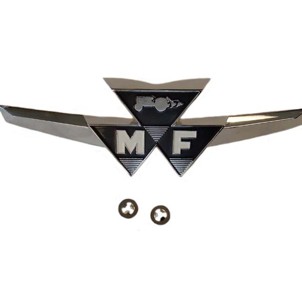 187990M1 Front Emblem w/ Clips – Fits Massey Ferguson