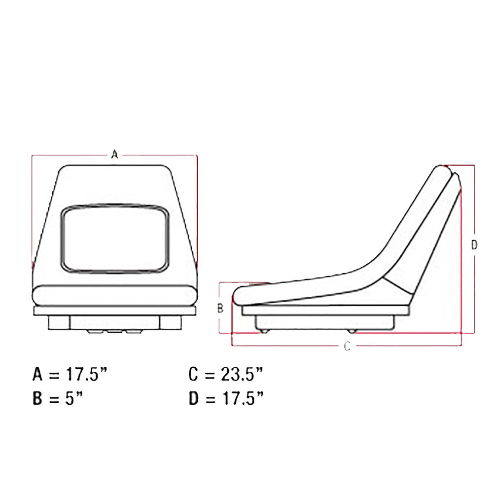 6598809 Bucket Seat Vinyl Black – Fits Bobcat – additional image 4