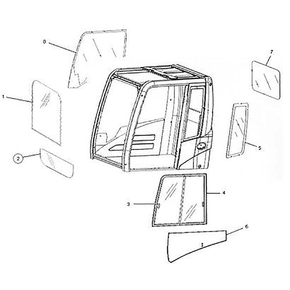 1229632 Front Lower Window Cab Glass – Fits Caterpillar