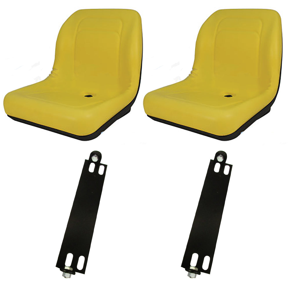 AM116408 Yellow HIGH BACK SEAT w/ Pivot Rod Bracket – Fits John Deere