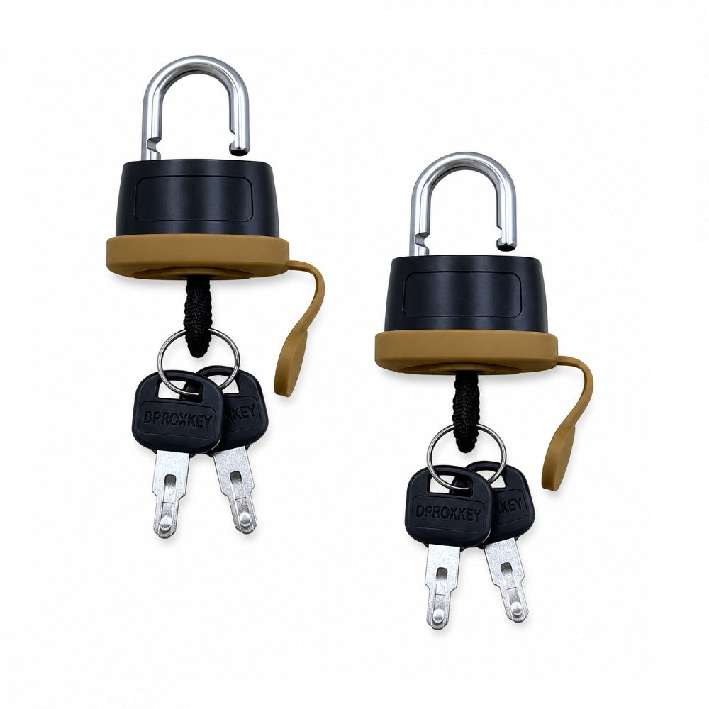 246-2641 (2) Heavy Duty Weatherproof Padlocks with (2)Keys Rubber Sealed Fuel Cap Lock – Fits Caterpillar