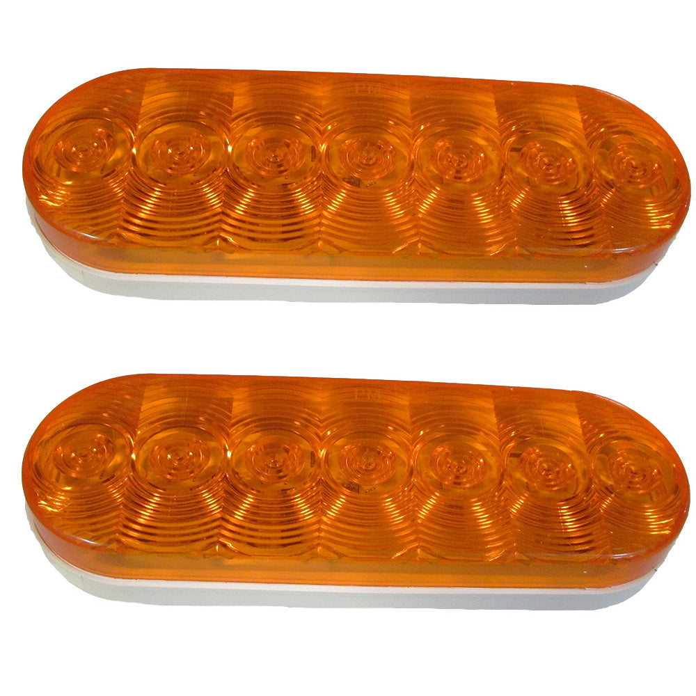 1-019-03-300 Qty 2: 6" Oval Orange LED Light – Fits Caterpillar