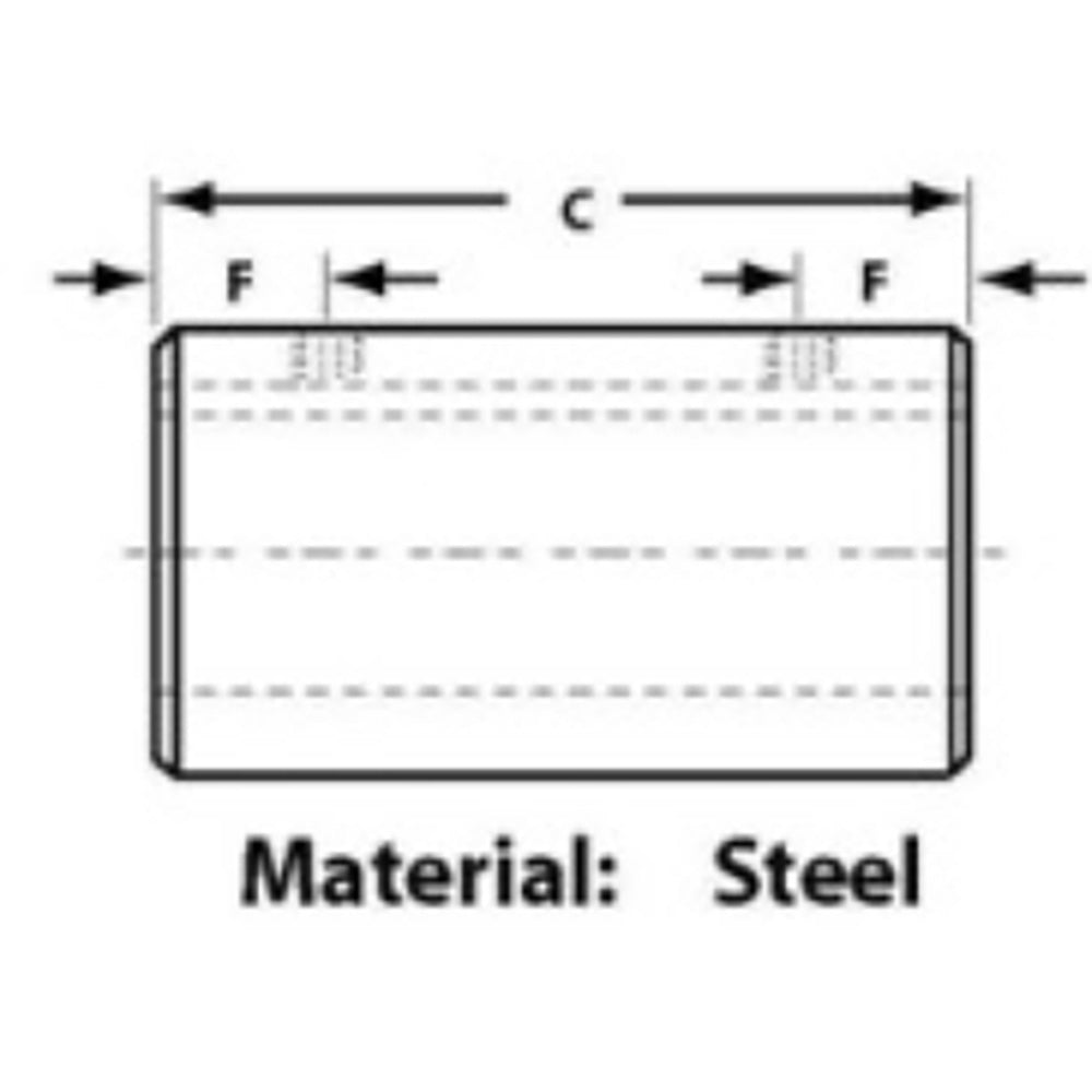 SHFTR-1604 1" Round Bore Steel Shaft Rigid Coupler Coupling with 1/4" Keyway – additional image 3