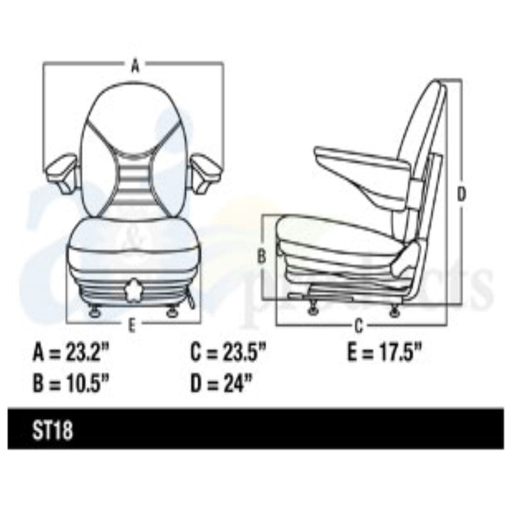 Suspension Seat For Mower Excavator Forklift Skid Steer Dozer Loader Tractor – additional image 6