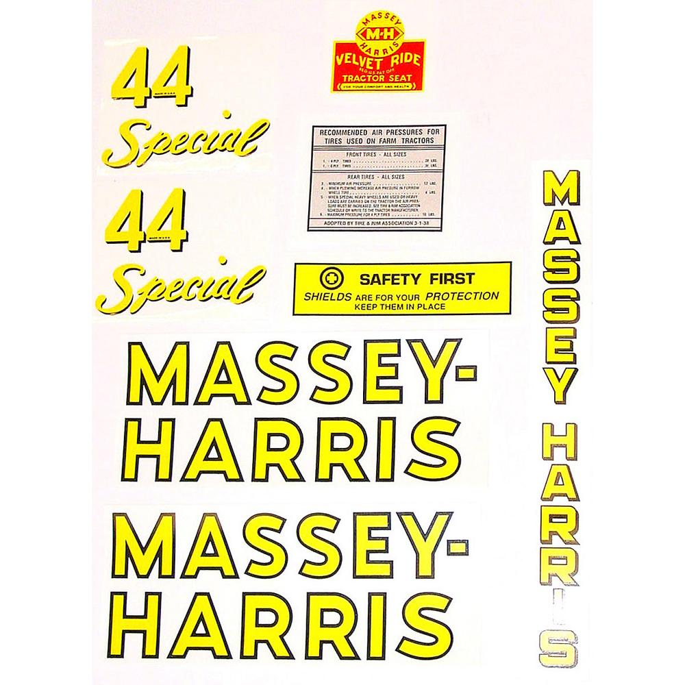 MAE30-1446 MH 44 Special Mylar Decal Set – Fits Massey Harris