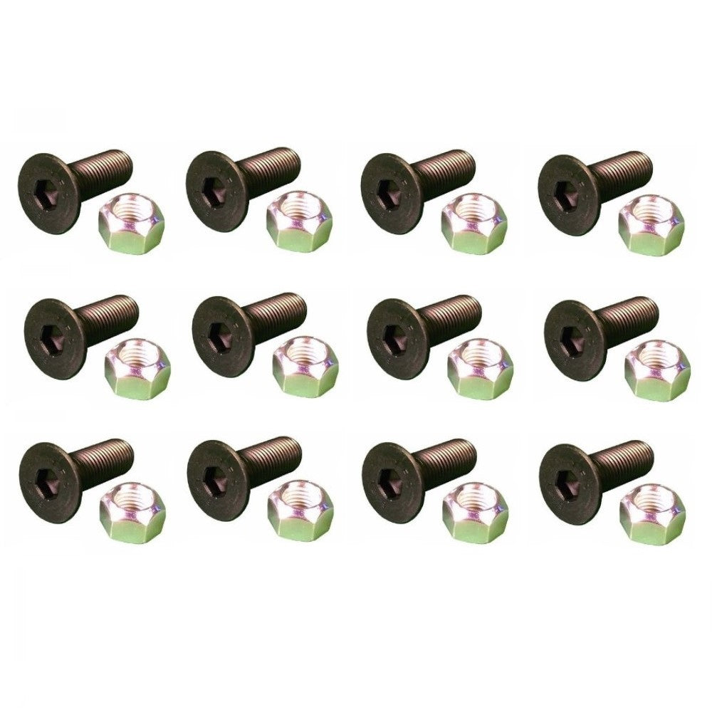 1592953 Set of (12) Aftermarket Interchangeable Screws & Lock Nuts – Fits Caterpillar