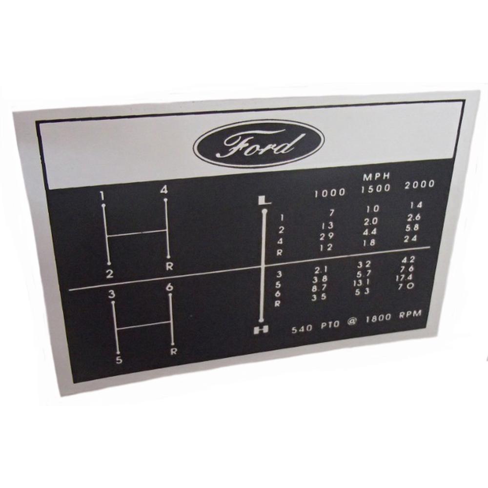 D0NN7B292A 6 Speed Shift Pattern Decal