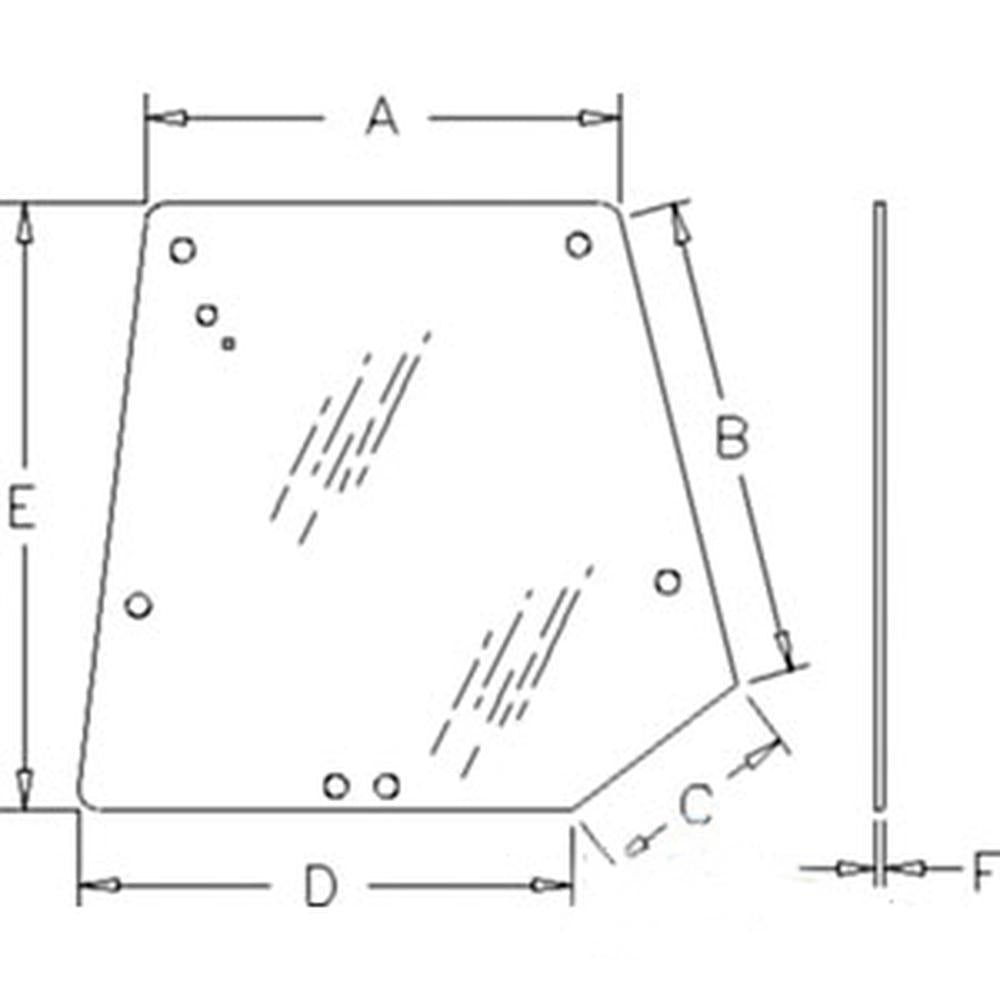 3715438M1 Rear Glass – Fits Massey Ferguson