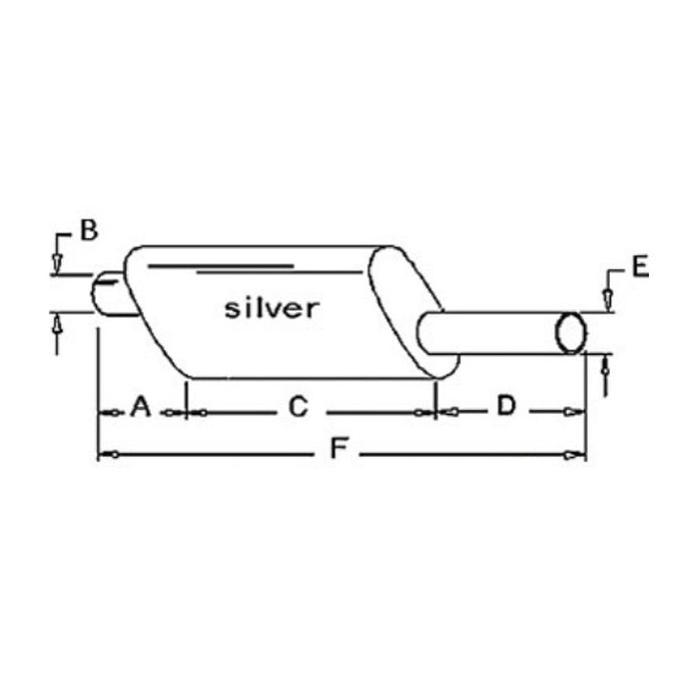 C5NN5230AR Muffler, vertical oval body – Fits Ford – additional image 6