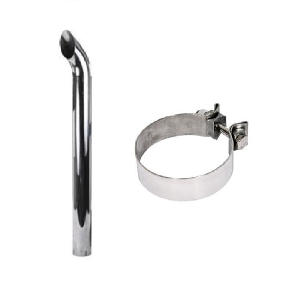 PM90875A Curved Chrome Exhaust Stack 3 3/4" w/ 4" Clamp 1026 1066 1466 1566 +