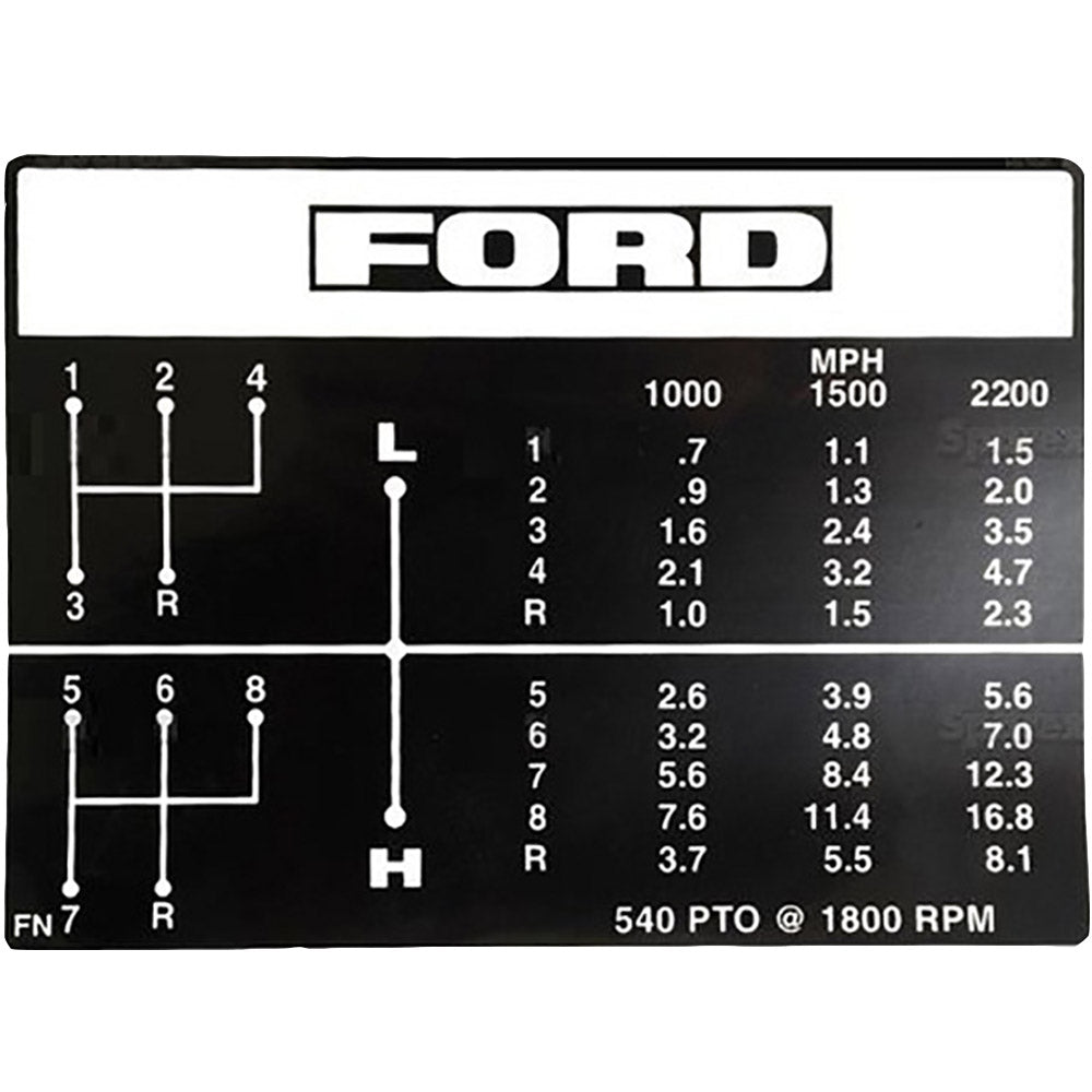 C5NN7B292FN 8 Speed Shift Pattern Decal