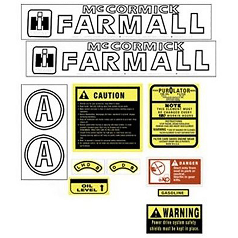 FA601SA Hood & Safety Decal Set – Fits Farmall