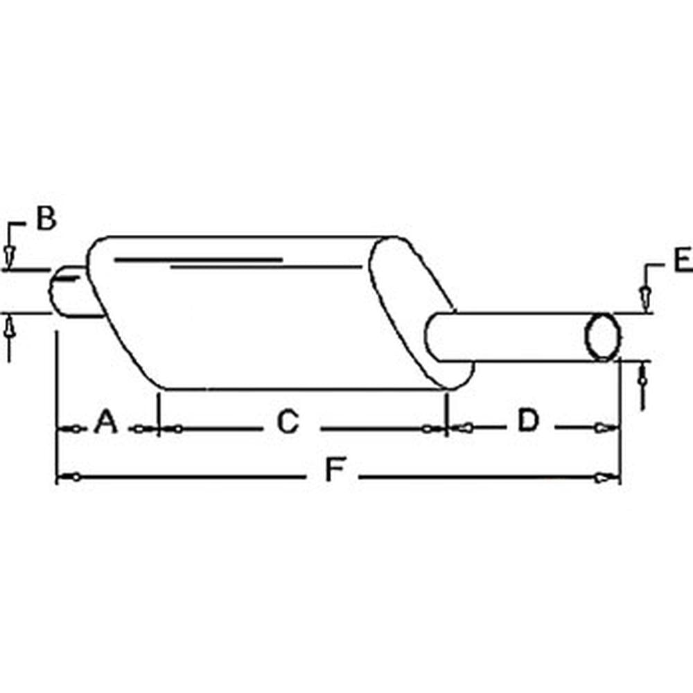 C5NN5230AR Muffler, vertical oval body – Fits Ford