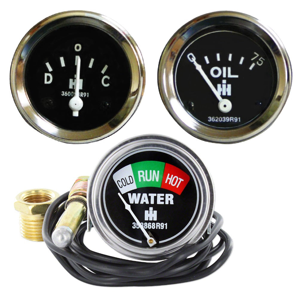 Oil Pressure Gauge Temp 24 Inch Amp – Fits International Harvester