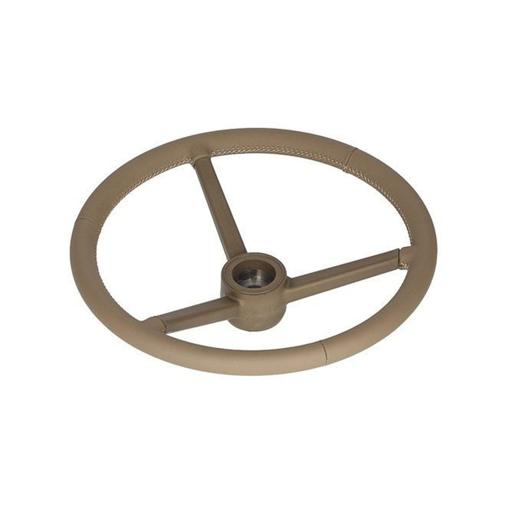 Steering Wheel Leather Wrapped Brown – Fits John Deere