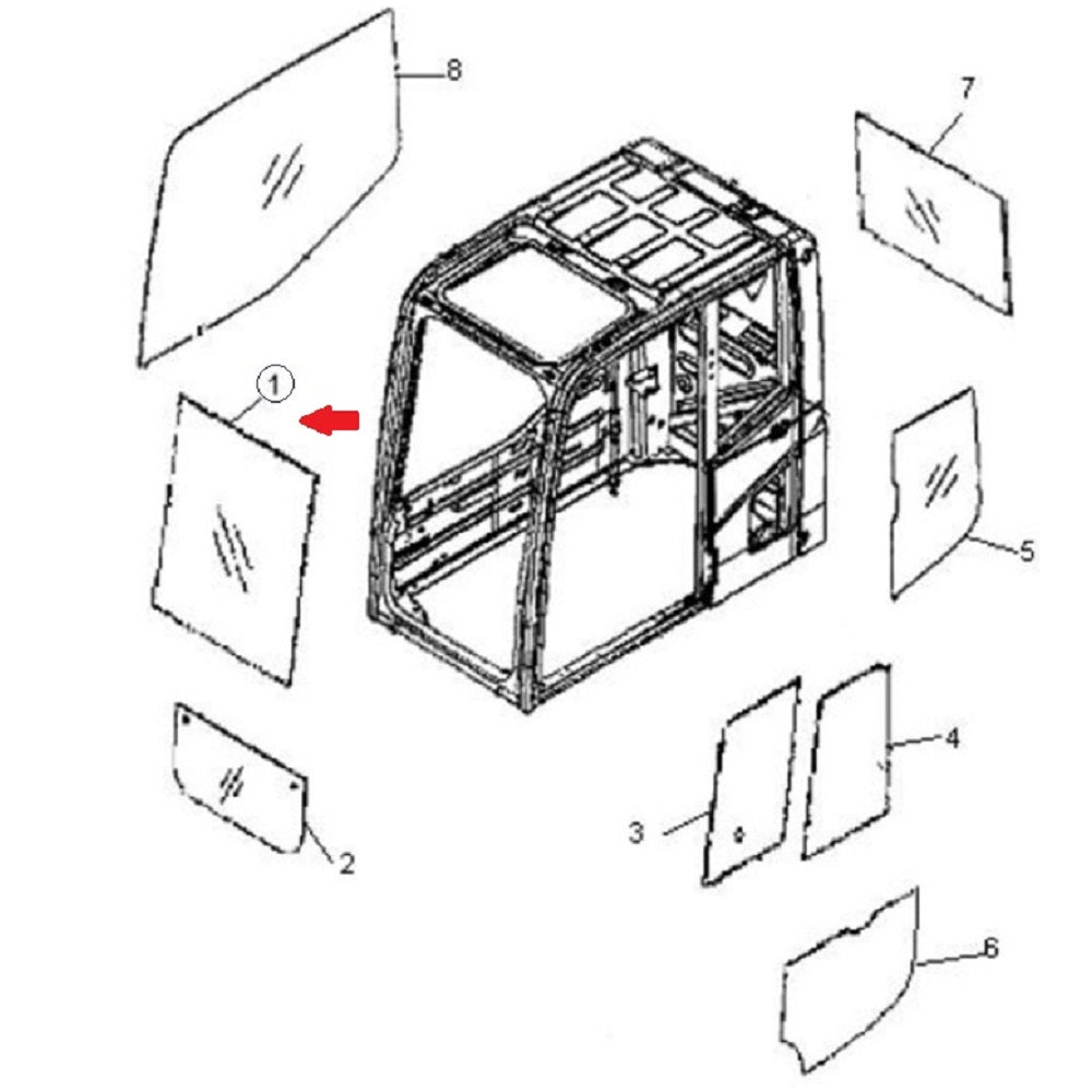 Front Upper Windshield – Fits Komatsu – additional image 3