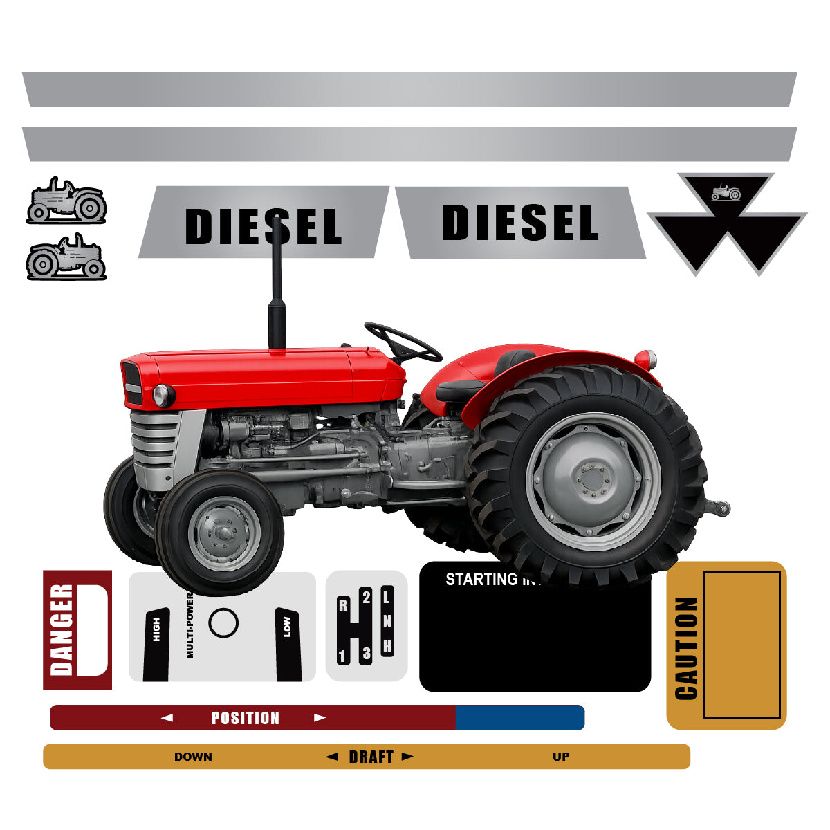 836931M91 Complete Decal Set – Fits Massey Ferguson – additional image 2