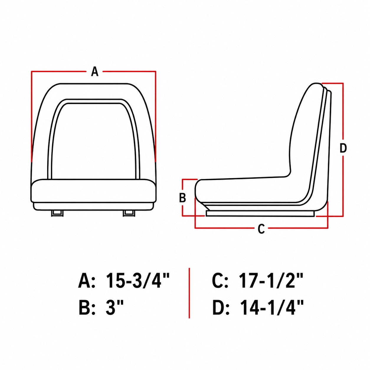LGS100BL Black Seat with Slide Tracks – Fits John Deere – additional image 5