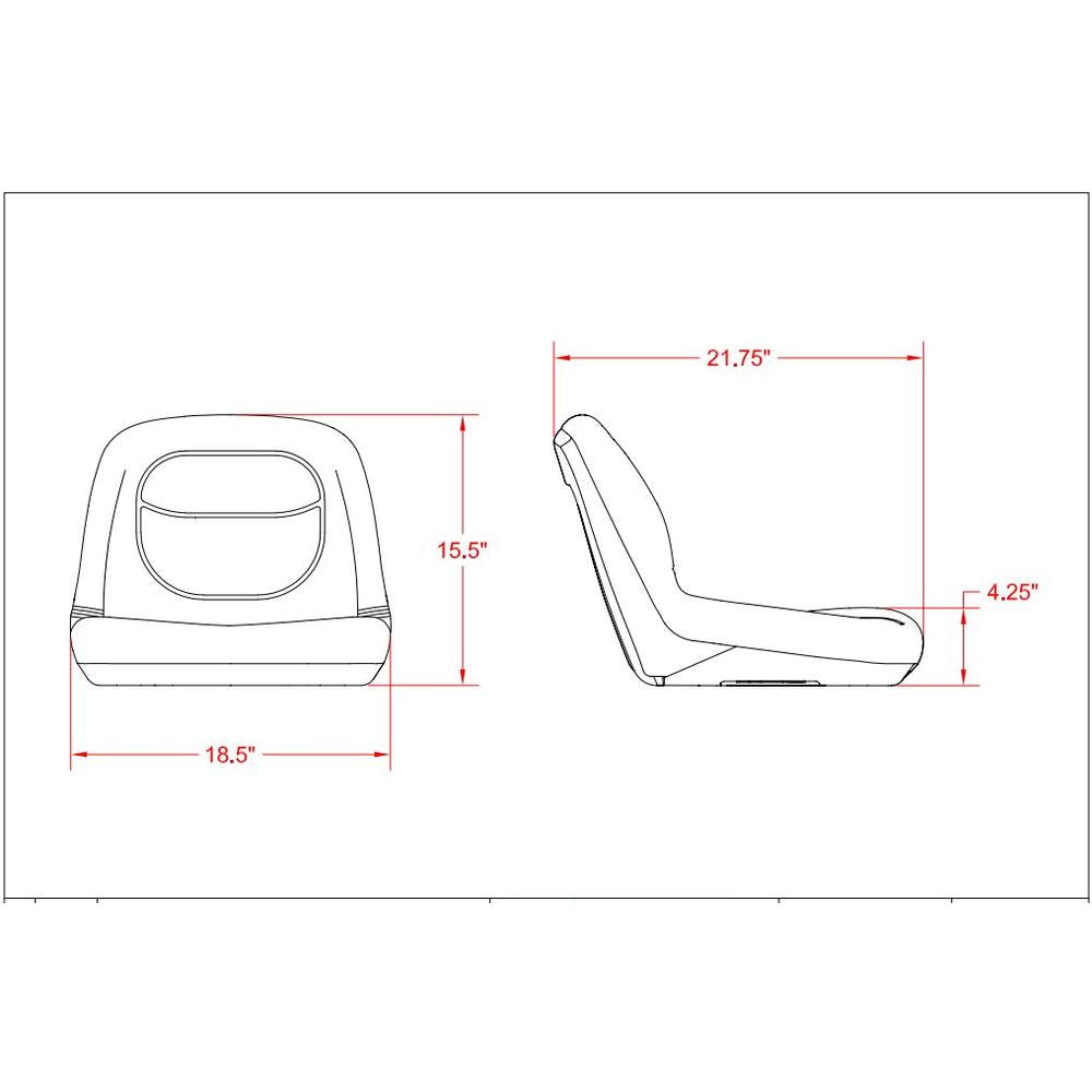AM100163 Black Low Back Seat – Fits John Deere – additional image 2