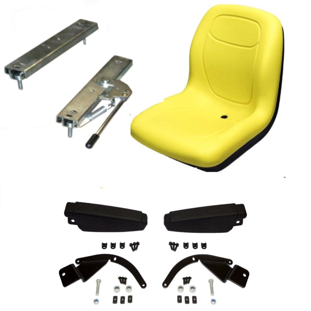 AM135712 Uni Pro Bucket Seat w/Armrests & Slide Rails – Fits John Deere