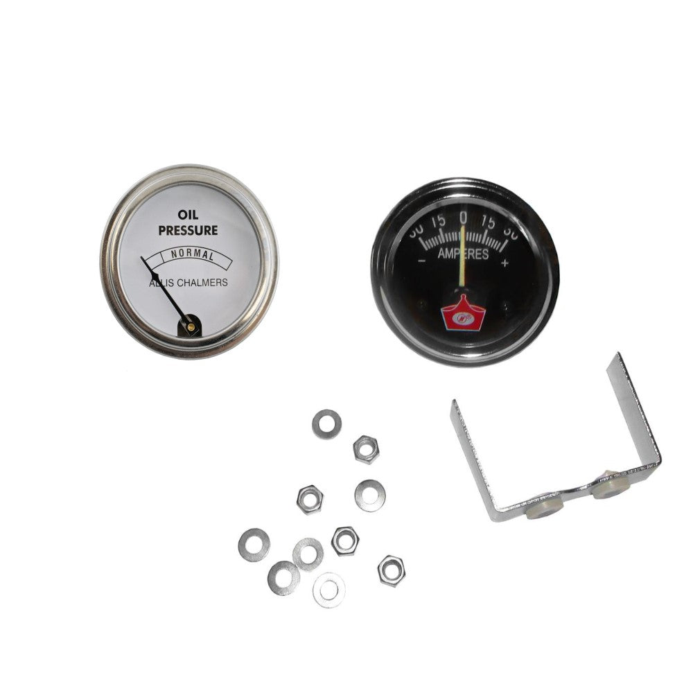 FAD10850A Chrome Oil Pressure Gauge & Amp Meter Set