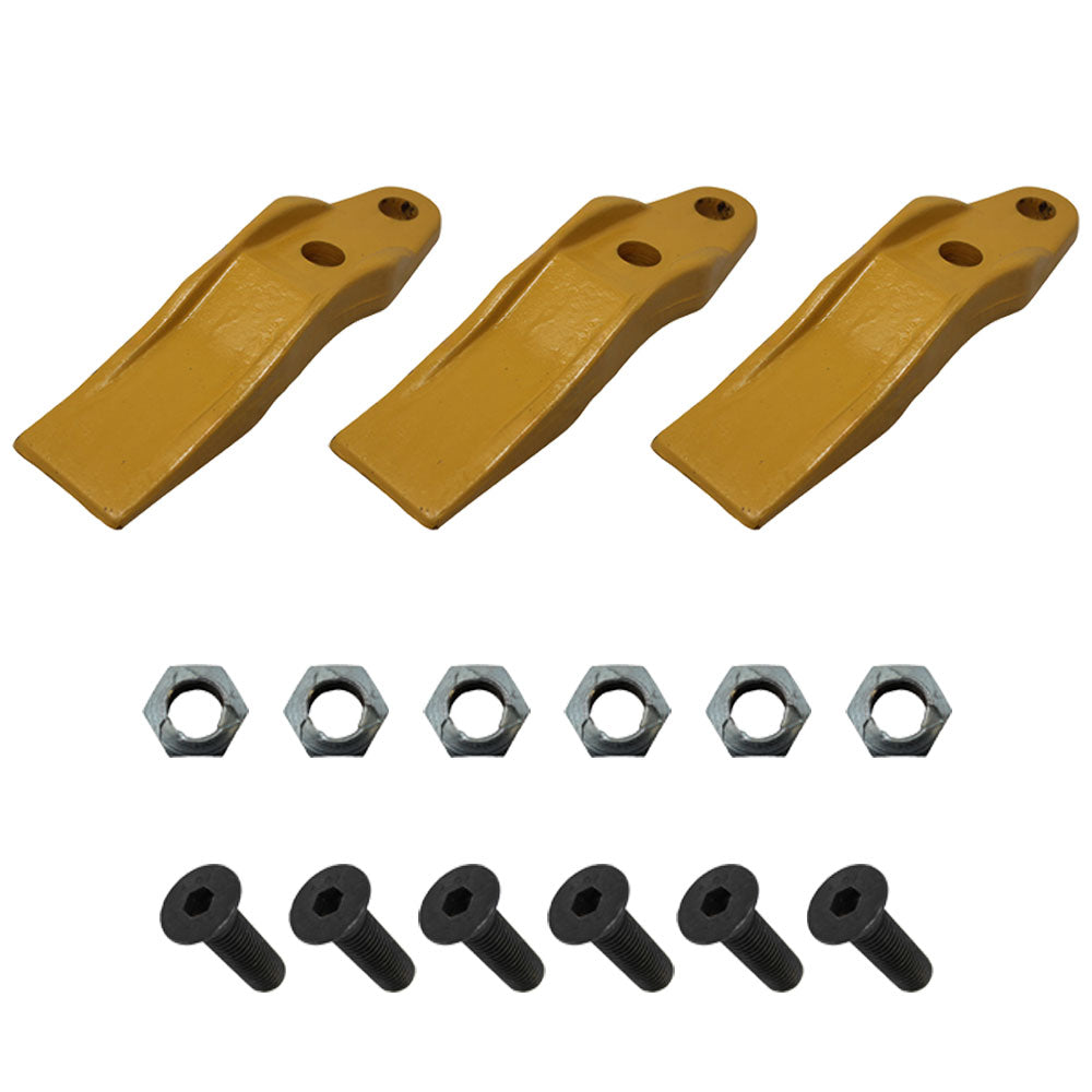 132-4720 Qty 3: Skid Steer Unitooth w/ Hardware – Fits Caterpillar
