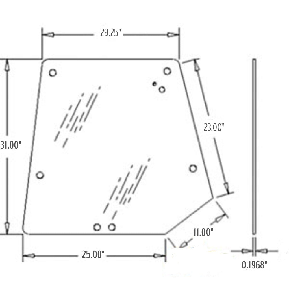 3806581M3 Cab Glass - Rear Window Upper Tinted – Fits Massey Ferguson – additional image 2