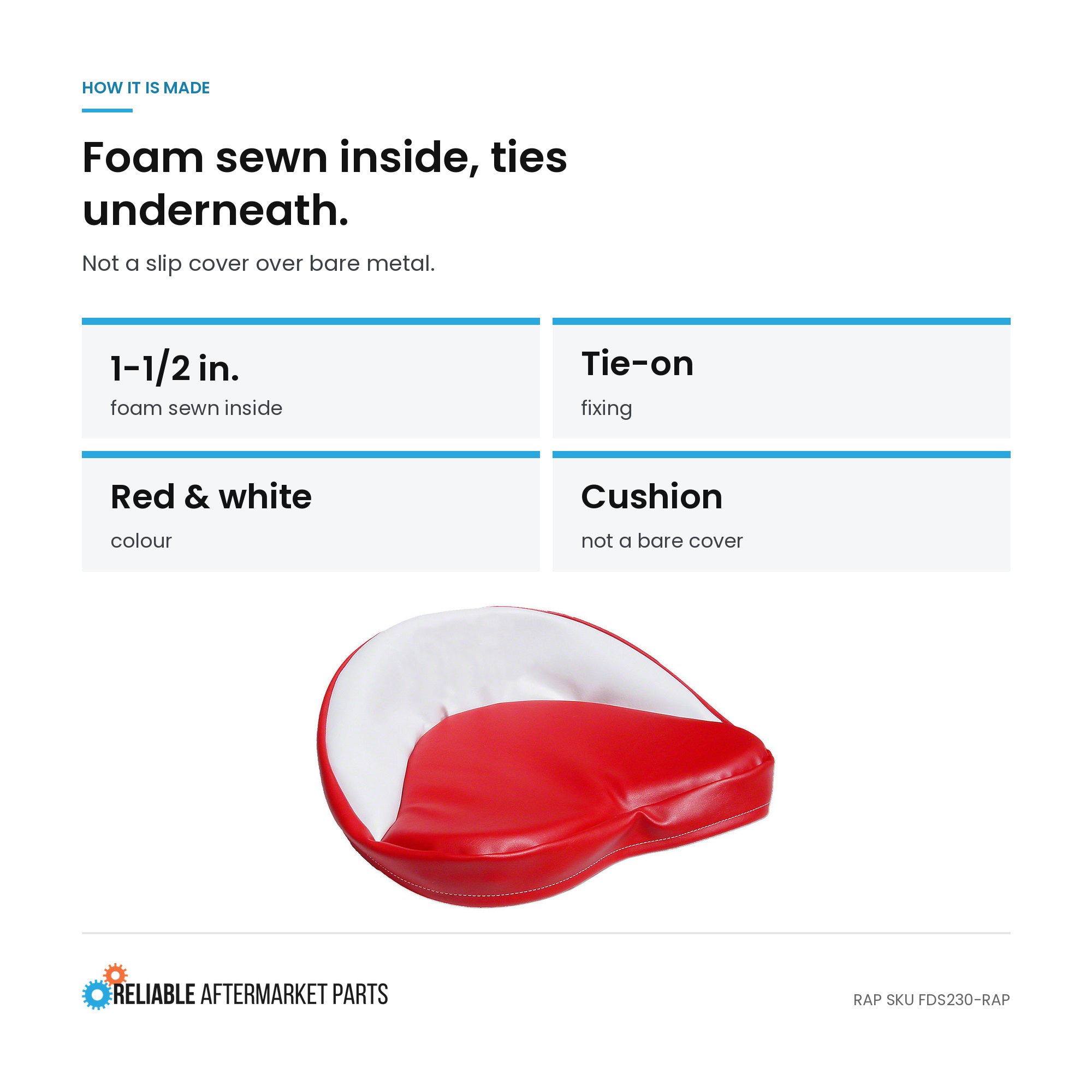 Red & White Seat Cushion – additional image 2
